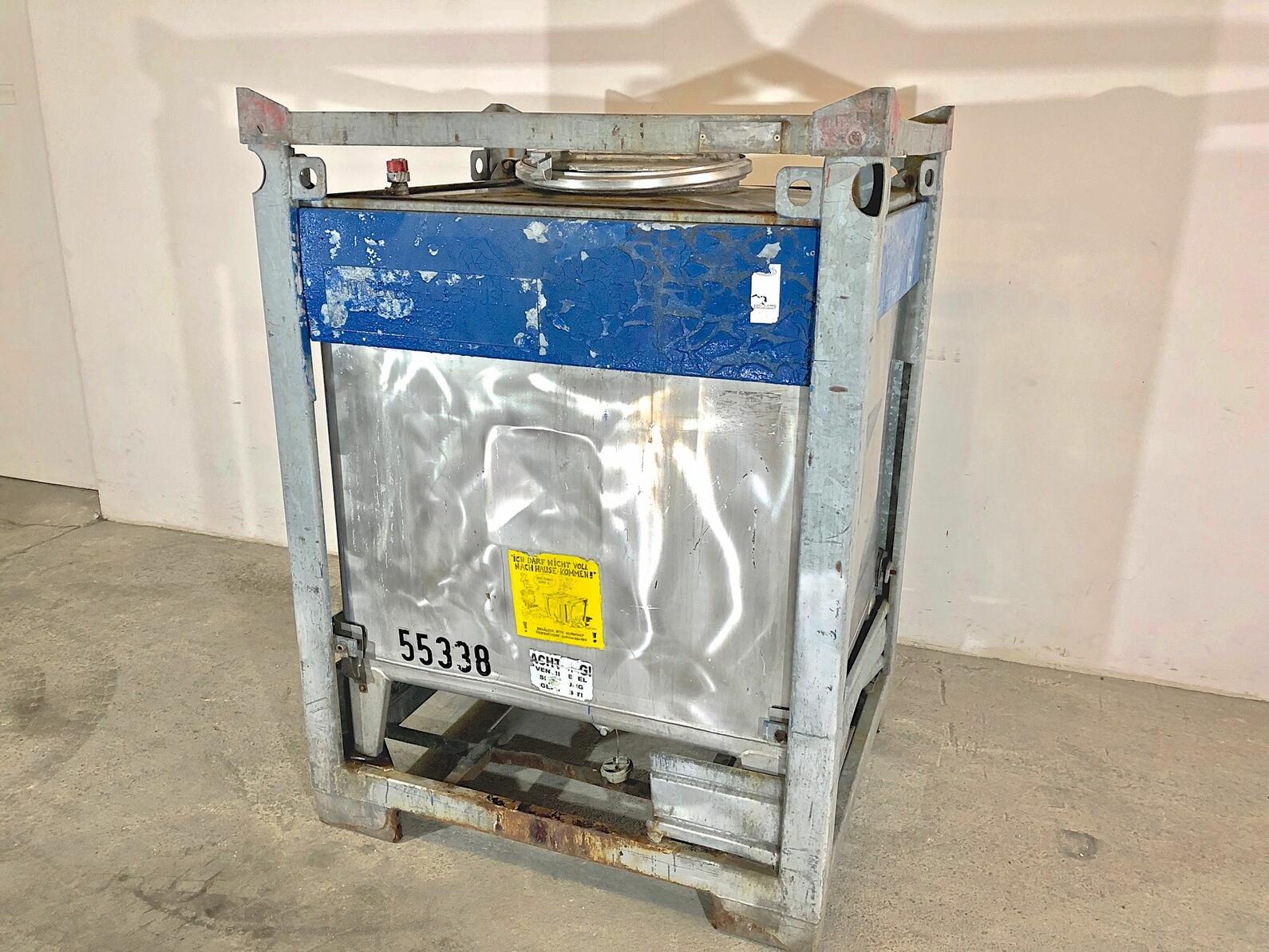Container INOX 304L sur chassis - Capacité : 1000 litres
