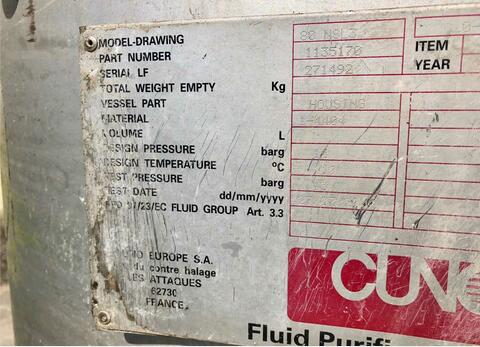 Filtre a  cartouche CUNO - Volume (estimatif) : 1000 litres