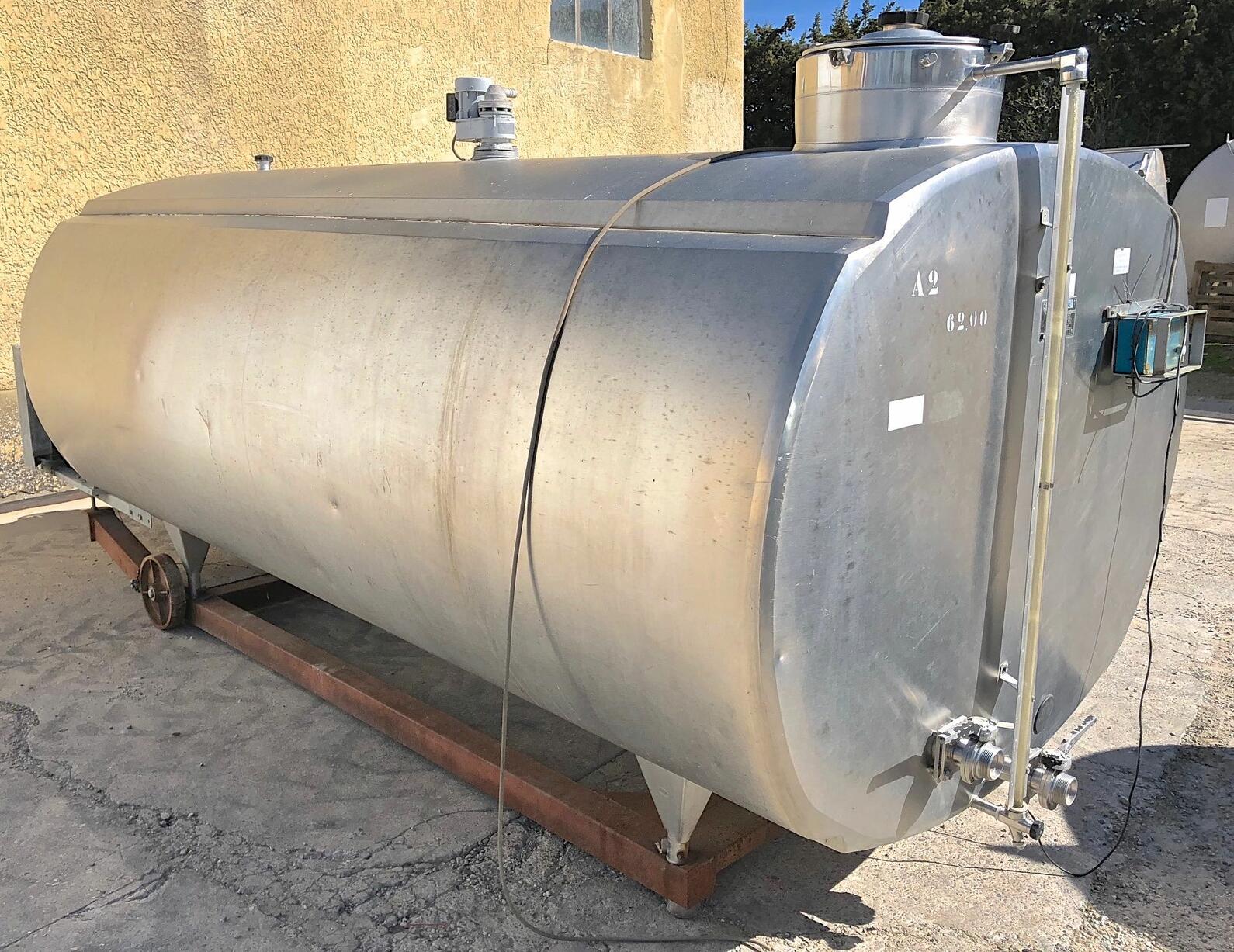 Tank à lait INOX - Volume : 6200 litres