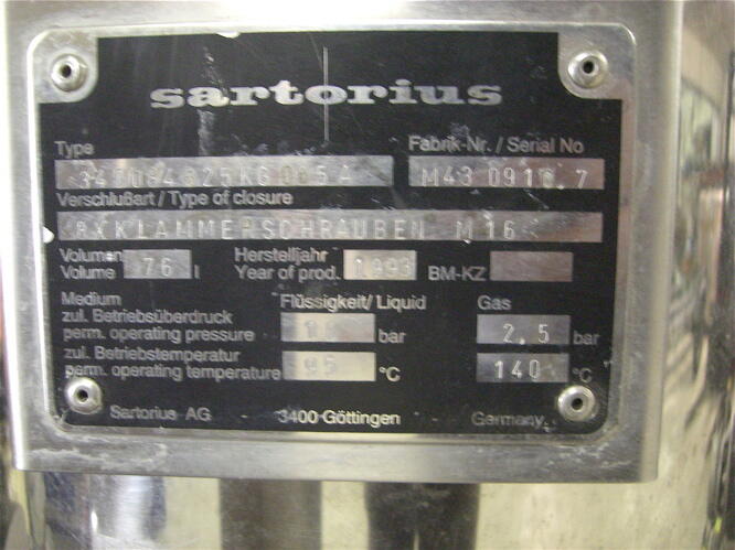Filtre lenticulaire en INOX - Marque : SARTORIUS.