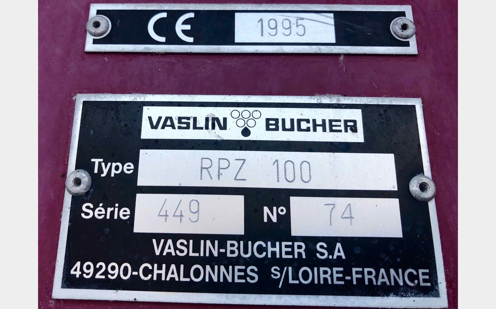BUCHER - 100HL - RPZ100 1 campaign guarantee BUCHER