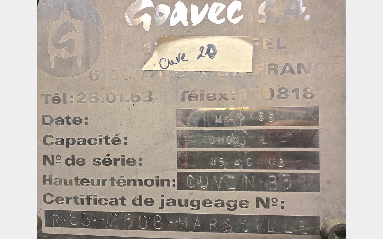 Cuve INOX 316 agit&eacute;e N20 et 45 Goavec