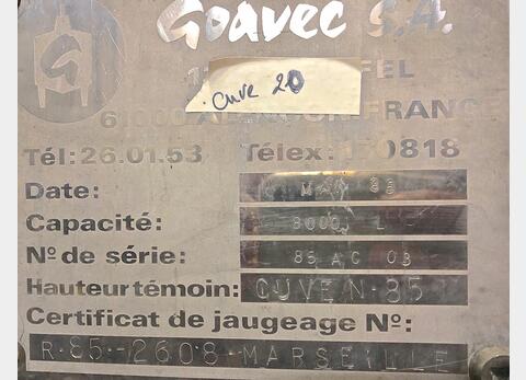 Cuve INOX 316 agit&eacute;e N20 et 45 Goavec