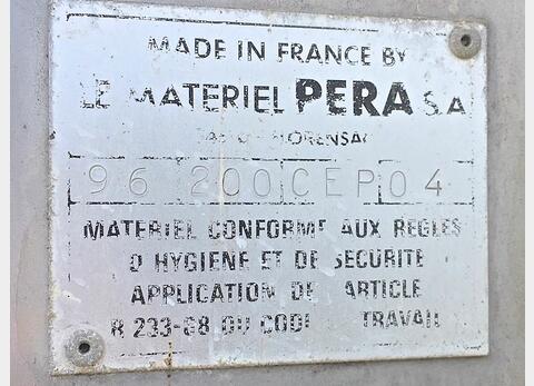 Cuve &agrave; rateau PERA Volume : 200 hectos (20000 litres)