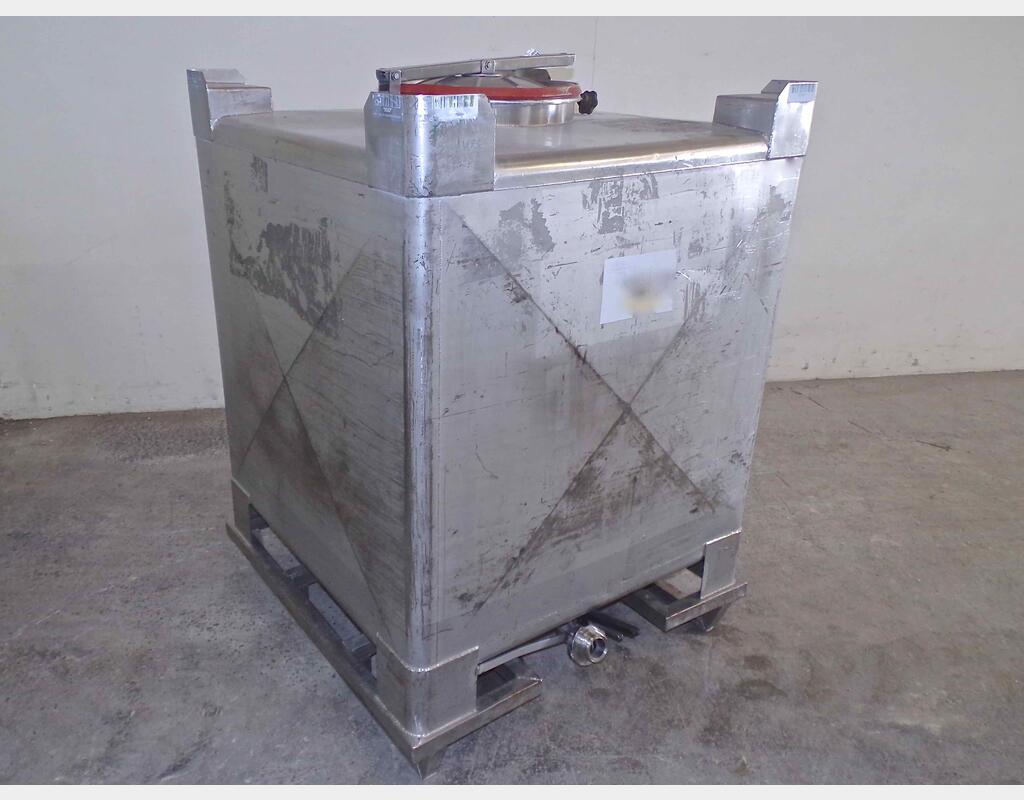 Conteneur INOX rectangulaire - Volume : 1000 litres