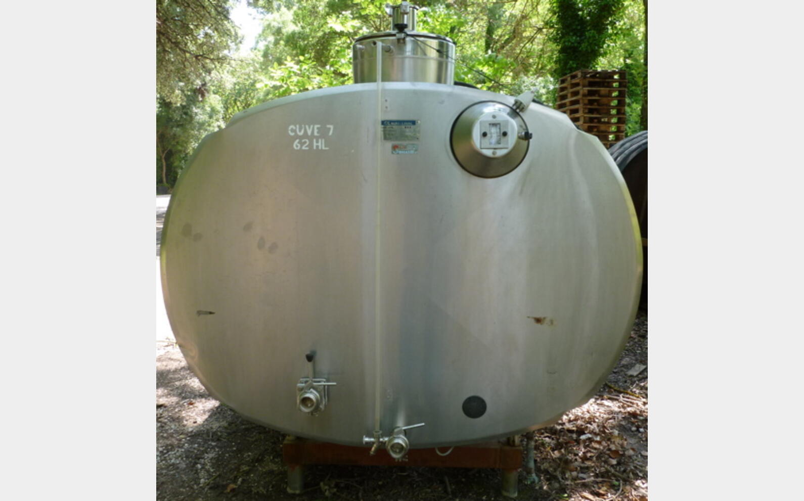 Cuve INOX isol&eacute;e 25.000 frigories Volume : 62 hecto (6200 litres)
