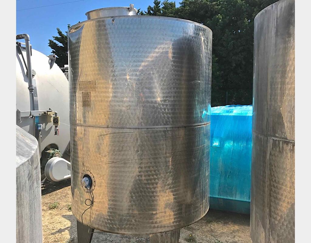 Cuve de stockage inox - Volume : 1500 litres