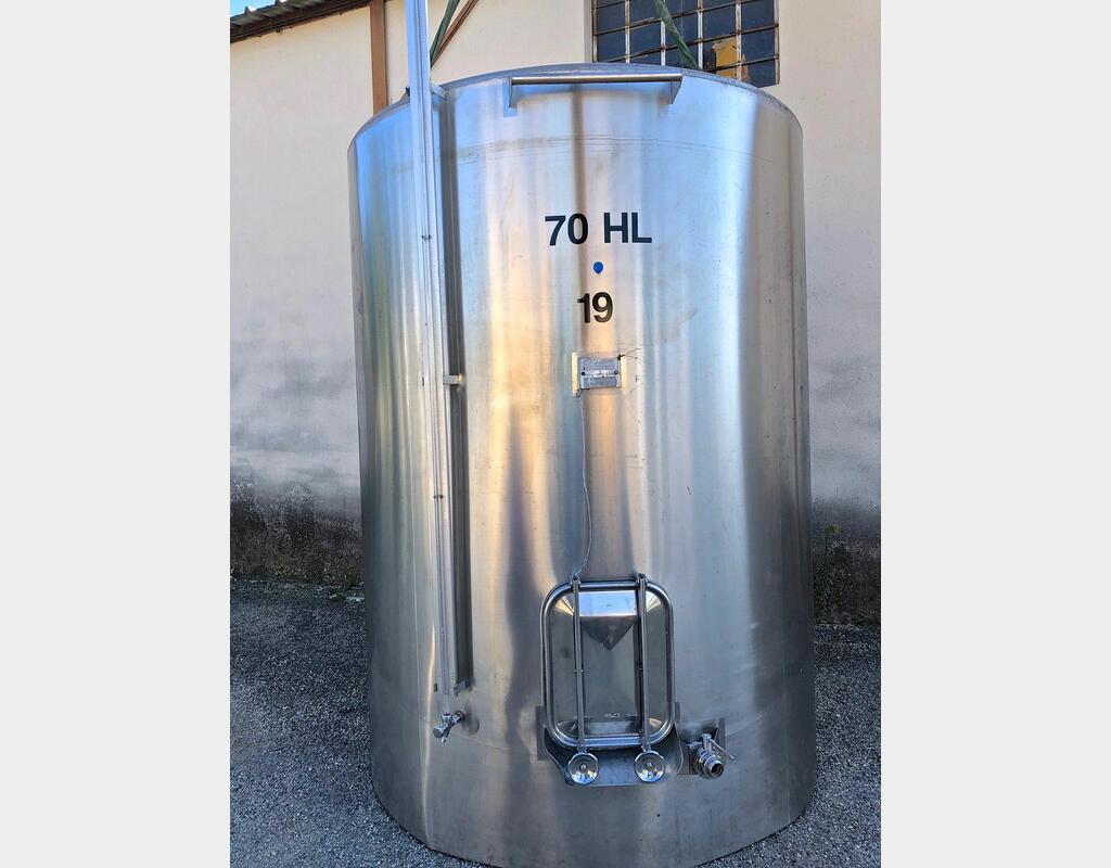 Cuve inox fermée fond conique - 7000 l (70 hls)