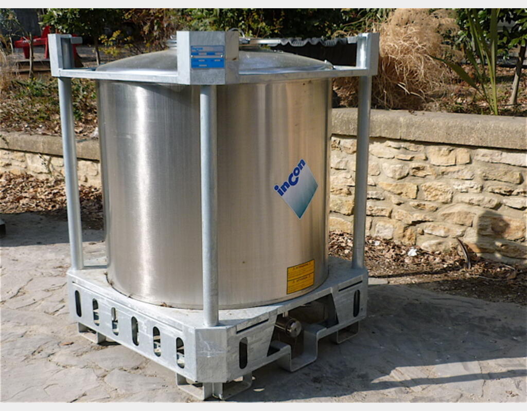 CONTENEUR IBC PC 1000 INOX 304 MATERIEL NEUF H 1460 mm, L 1135 mm, l 1135 mm