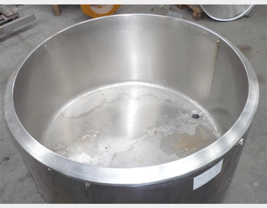 Cuve inox de stockage 600 litres  - à ouverture totale à roulettes