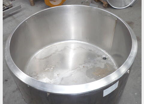 Cuve inox de stockage 600 litres  - à ouverture totale à roulettes