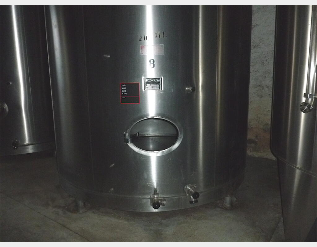 Cuve stockage INOX 304 Volume : 20.000 litres