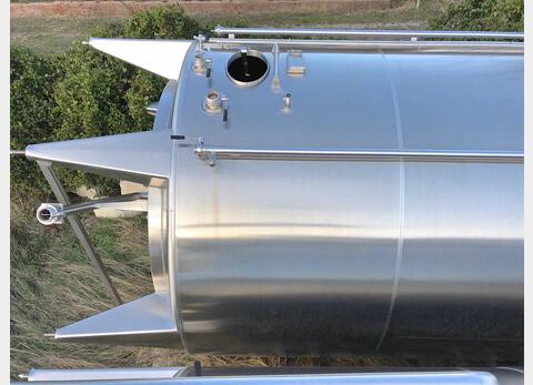 Cuve INOX 316L cylindrique verticale Fond conique sur pieds