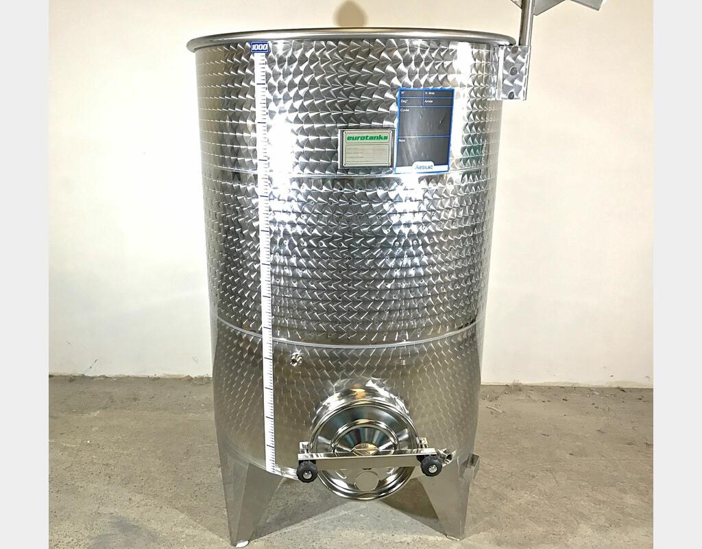 304 stainless steel tank - Conical bottom - Floating hat