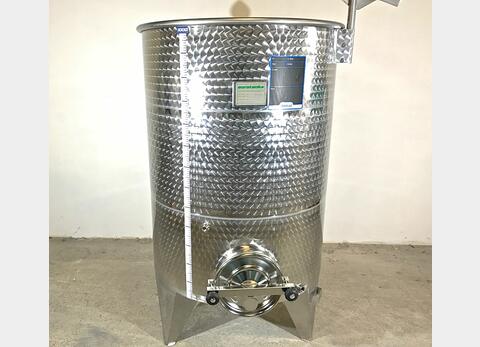 Cuve Inox fond conique chapeau flottant - sur pieds Capacité 1000 L