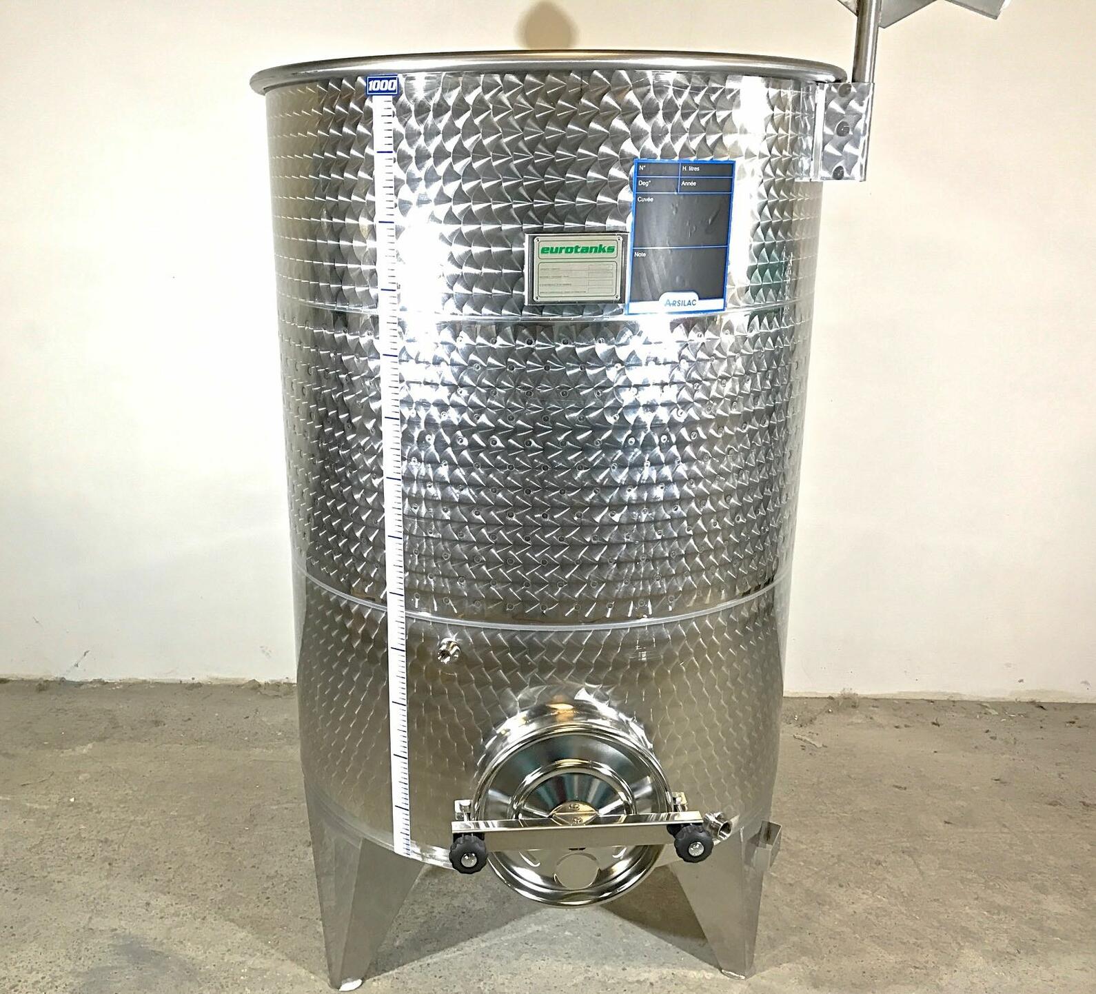 304 stainless steel tank - Conical bottom - Floating hat