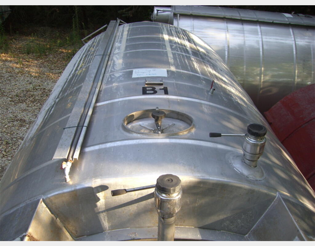 Cuve de stockage INOX 304 de 28 m3 - Verticale fond conique sur pieds