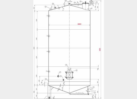 Cuve fermée sur pieds en INOX 316L - Volume : 32 900 litres