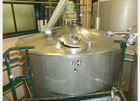 Cuve inox de m&eacute;lange isol&eacute;e circulation forc&eacute;e Agroalimentaire Volume : 130 HL (13000 litres)