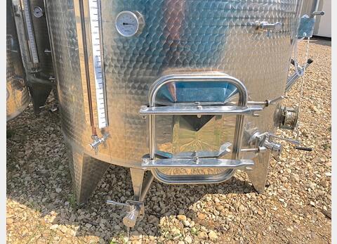 Cuve INOX &agrave; chapeau flottant 50 hls. Fond conique sur pieds