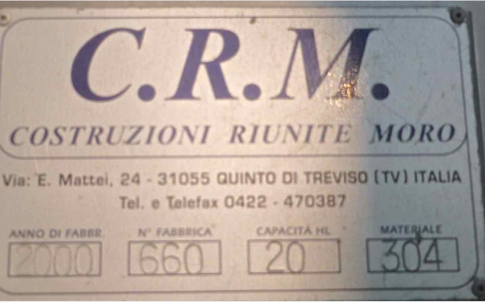 Cuve de stockage inox Marque : CRM