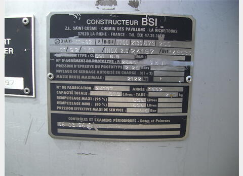 Conteneur INOX 304L, type GRV - marque BSI