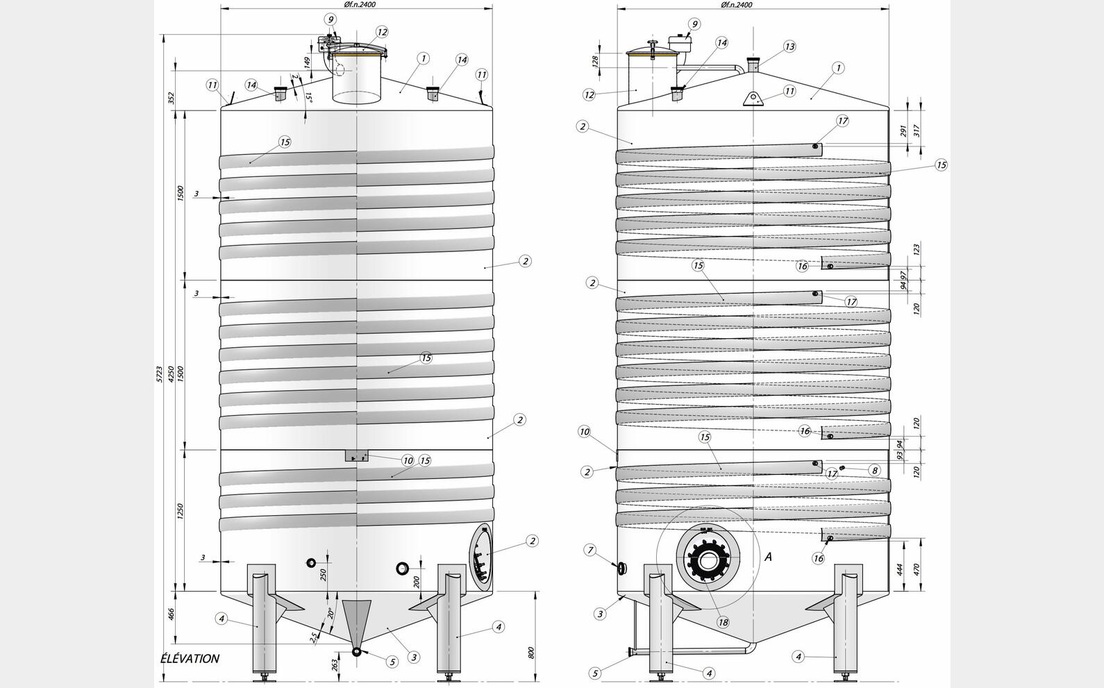 cuve INOX 316L ferm&eacute;e circuit coquill&eacute; MATERIEL NEUF