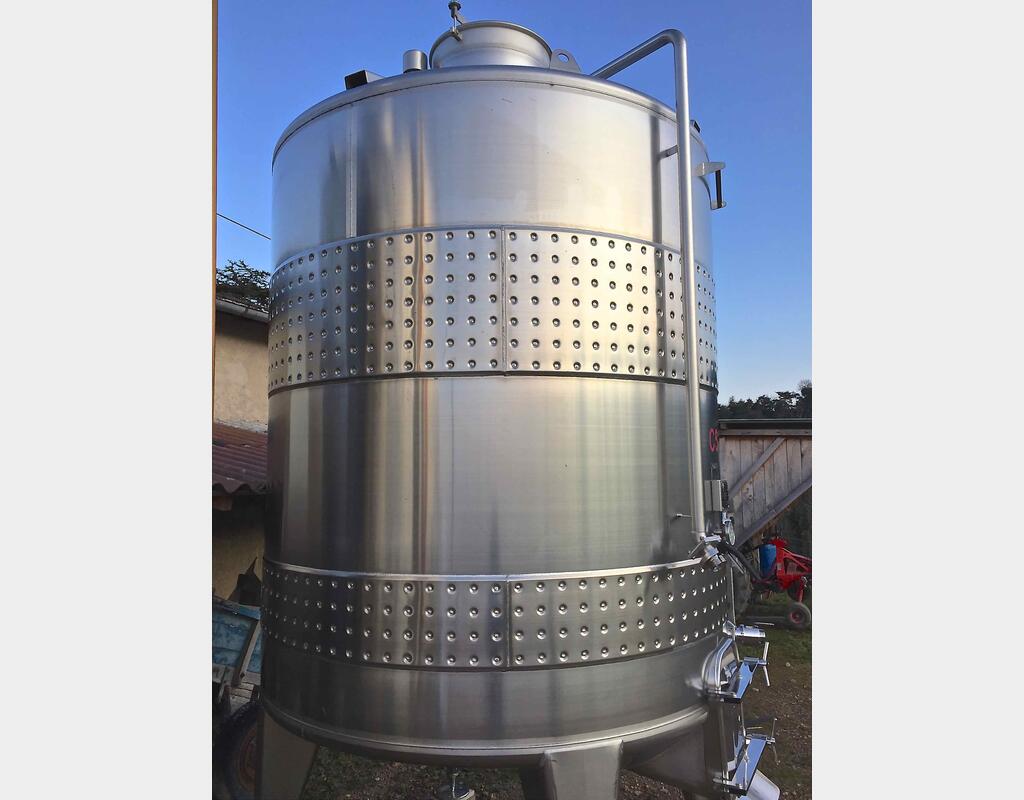 Cuve Inox 316 L de vinification - avec ceinture de refroidissement
