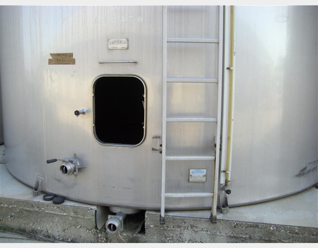 Cuve de stockage INOX304 de 150 m3 - Cylindirque verticale fond plat