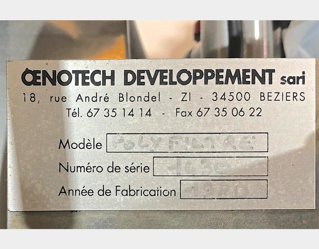 Filtre à terre - Marque : OENOTECH DEVELOPPEMENT