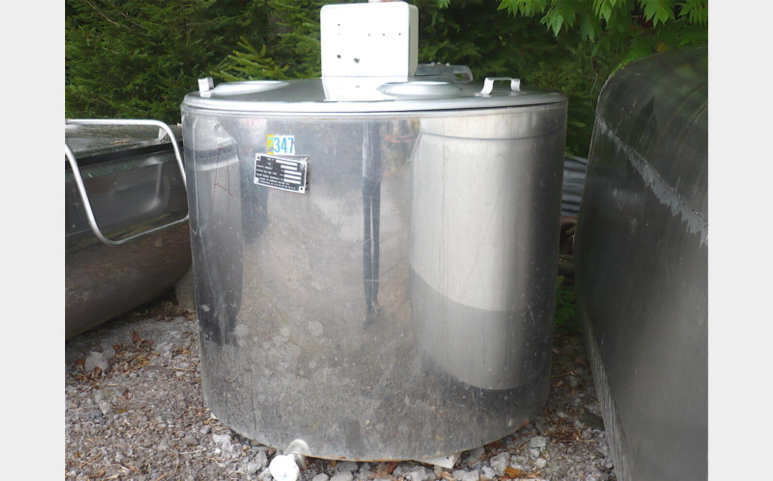Tank &agrave; lait INOX 304 Volume : 850 litres