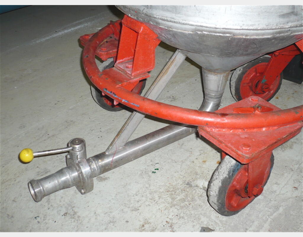 Cuve de stockage INOX - Cylindrique verticale à roulettes