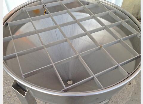 Cuve inox conique ouverte avec grille