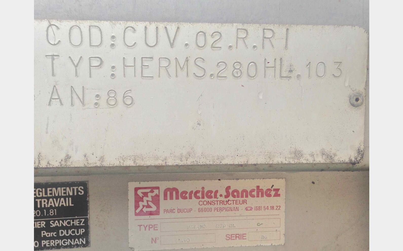 Cuve inox d'&eacute;gouttage Marque : Mercier Sanchez