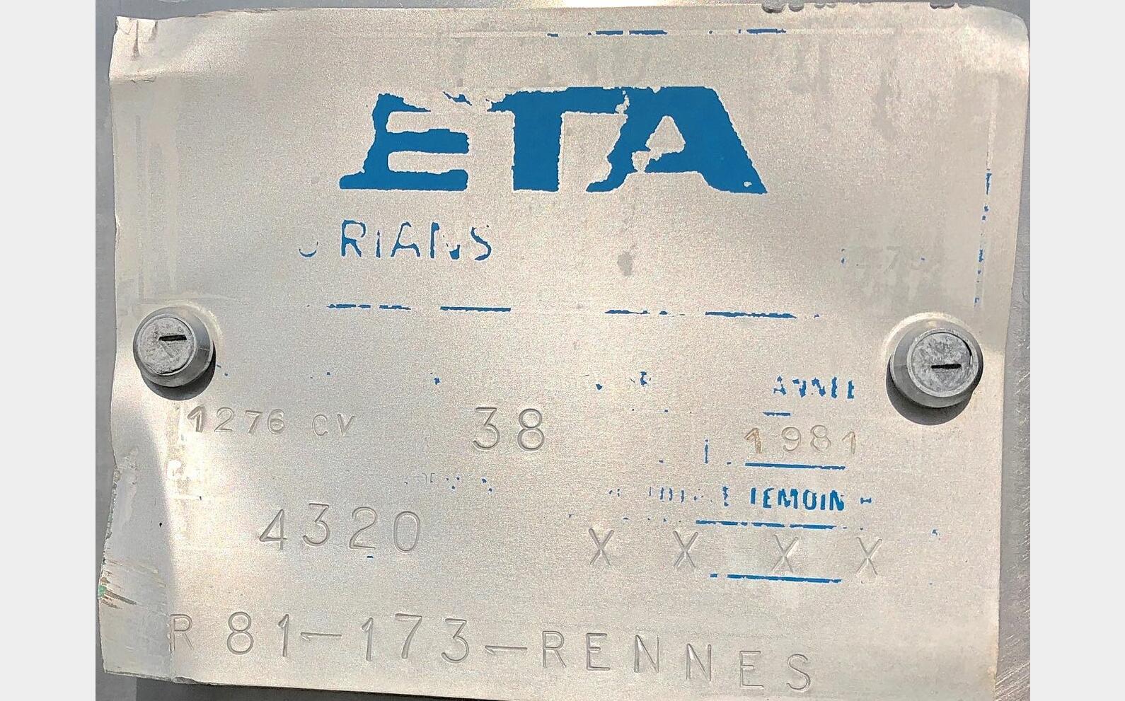 Cuve inox ETA N38 Marque : ETA