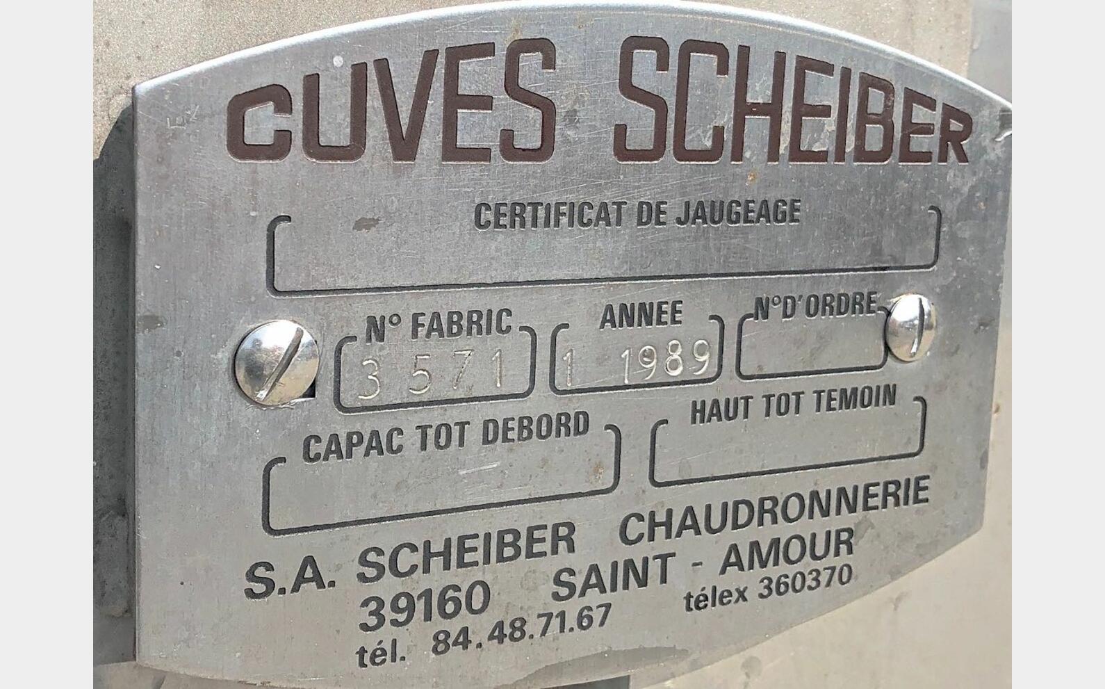 cuve inox 316 Ti Marque : SCHEIBER