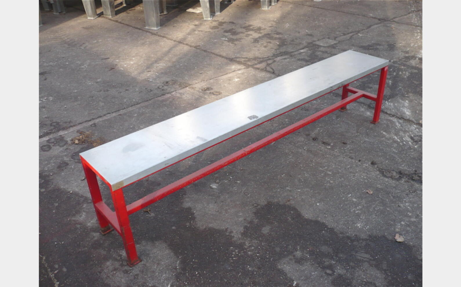 Banc assise INOX Pieds acier peint