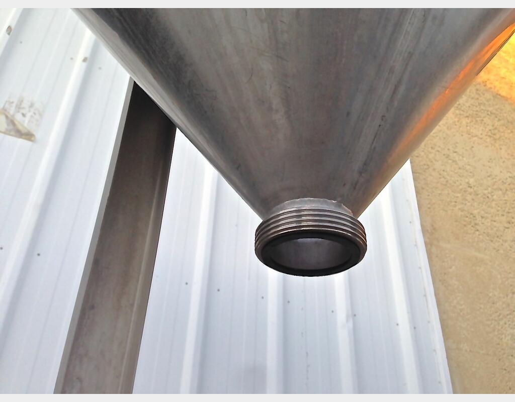 Cuve inox conique ouverte avec grille