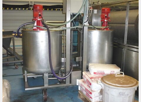 Skid comprenant 2 cuves de 350 L - Inox 316 - Marque : EMT