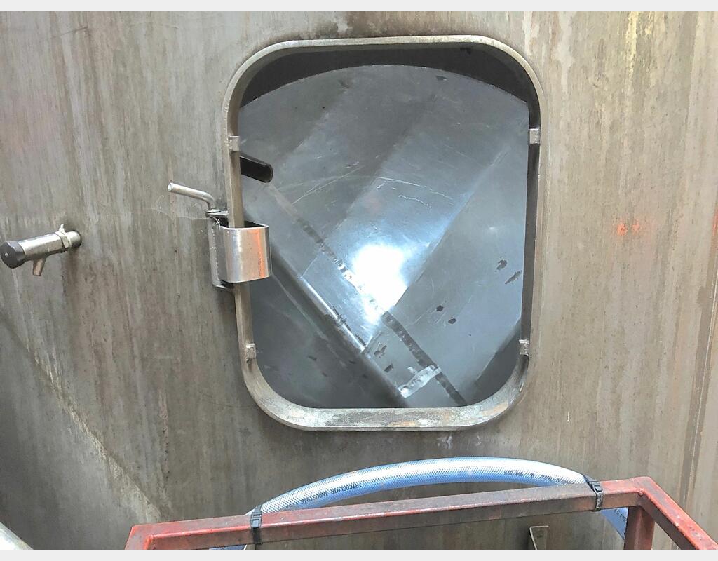 Cuve de stockage inox verticale - Fond cuillère sur jupe de 500 hls