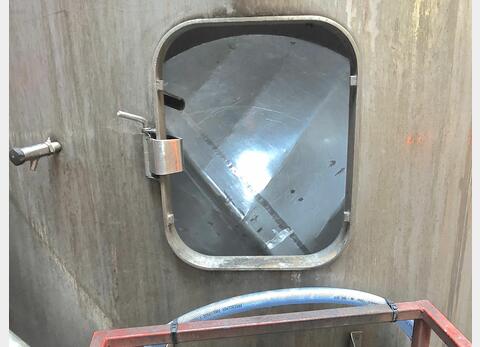 Cuve de stockage inox verticale - Fond cuillère sur jupe de 500 hls