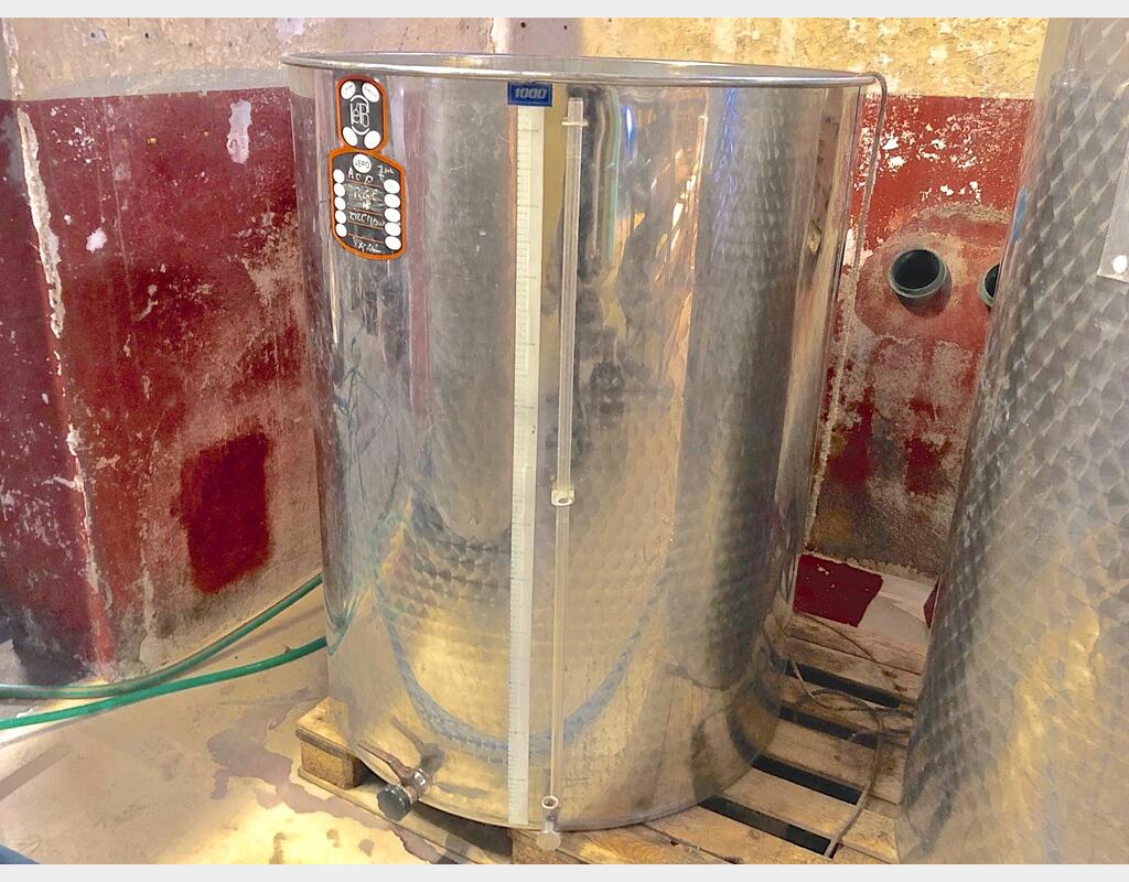 Cuve inox chapeau flottant - Volume : 10 hectos (1000 litres)