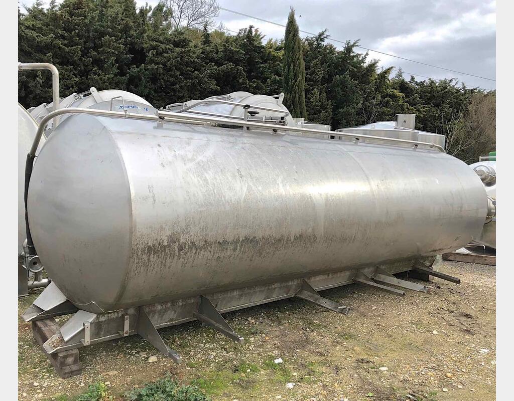 Cuve Inox horizontale isolée - Volume : 150 hls (15000 litres)