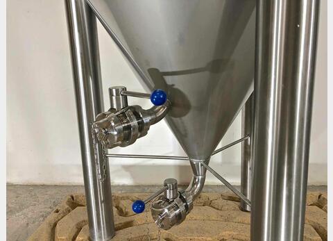 304 stainless steel vat - Closed on feet - Cylindro-conical