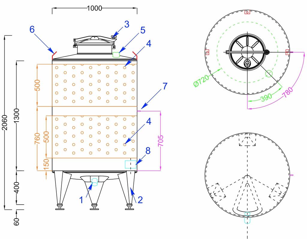 316 stainless steel tank - Closed - Cooling belts - STOBPTR1000 model