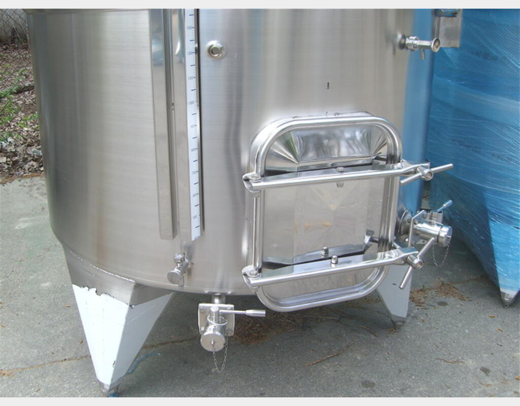 Cuve inox à chapeau flottant  40 hls - Fond incliné sur pieds