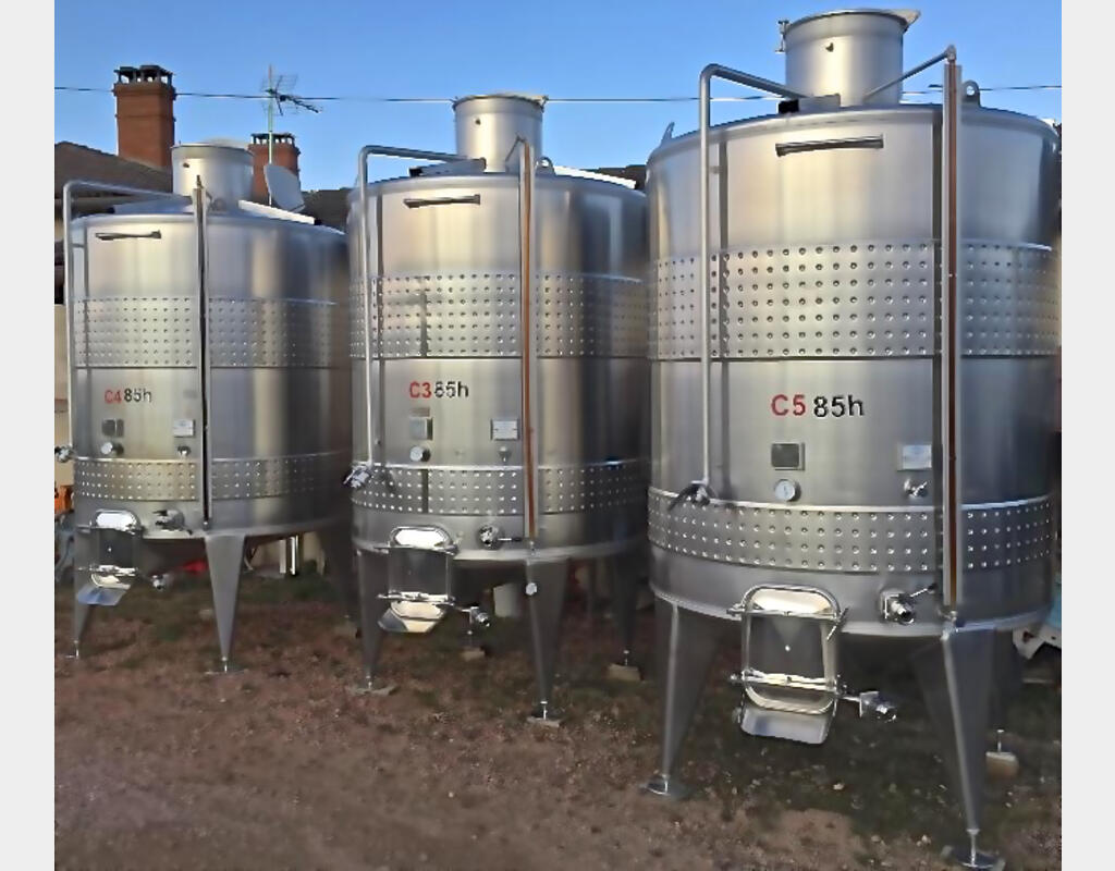 Cuve Inox 316 L de vinification - avec ceinture de refroidissement