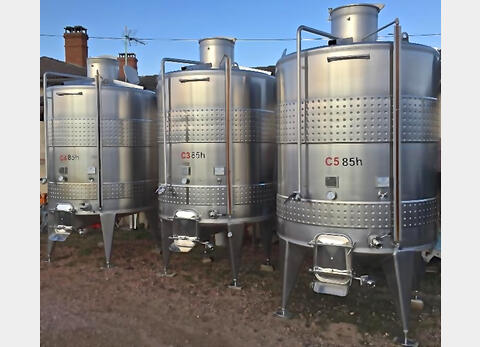 Cuve Inox 316 L de vinification - avec ceinture de refroidissement