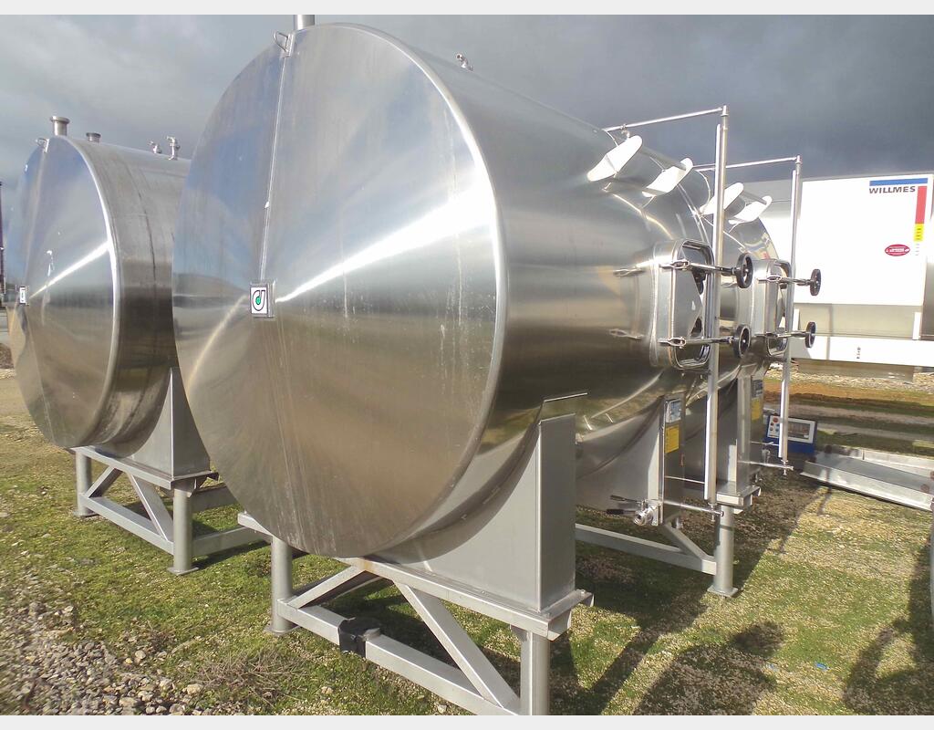 Cuve  INOX 316L cylindrique horizontale 2 compartiments : 40 + 60 HL