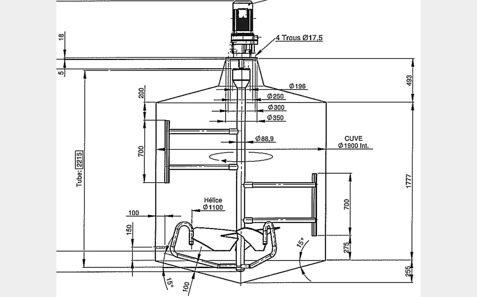 Cuve inox agit&eacute;e isol&eacute;e circuit coquill&eacute; Volume : 5300 litres